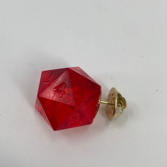 Handmade d and d red dice pin - Picture 1 of 4